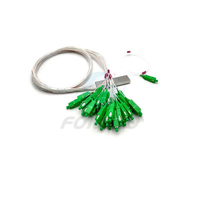 品質  1x32 0.9mm FTTH Micro PLC Fiber Optic Splitter Cable Copuler 工場