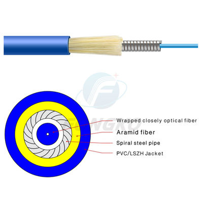 品質  Single Mode Simplex Armored Optical Fiber Cable GJSFJV With PVC Jacket 工場