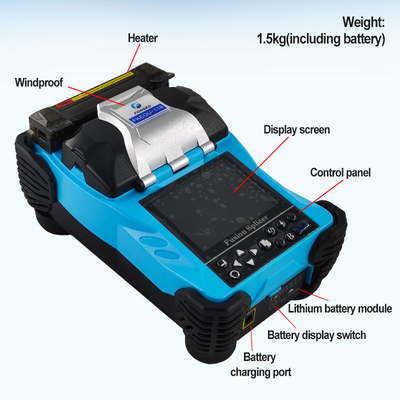 ブルーファイバー光学融合スプリッサー 4800mAh バッテリー 中国語/英語 2言語 溶接スプリッシングマシン