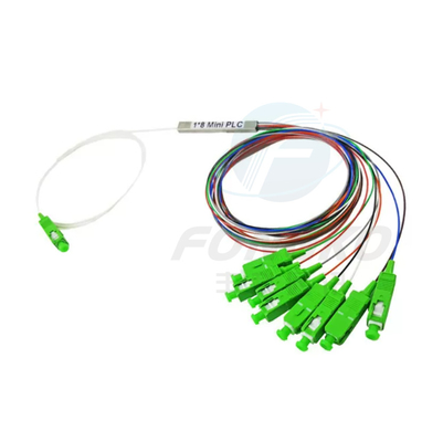 1*8 SC APC 光ファイバー PLC スプリッタ 1:8 スチールチューブ FTTH ミニ光ファイバー PLC スプリッタ
