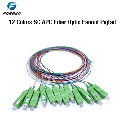 FONGKO 12 コア 0.9mm G652D PVC 光ファイバーピグテイル ブードルピグテイル LC FC SC ST UPC APC 光ファイバーピグテイル