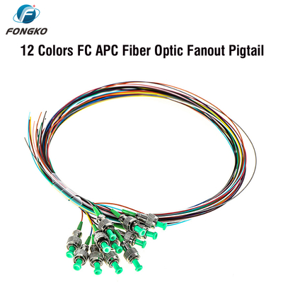 FONGKO 12 コア 0.9mm G652D PVC 光ファイバーピグテイル ブードルピグテイル LC FC SC ST UPC APC 光ファイバーピグテイル