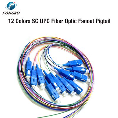 FONGKO 12 コア 0.9mm G652D PVC 光ファイバーピグテイル ブードルピグテイル LC FC SC ST UPC APC 光ファイバーピグテイル