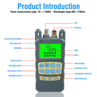 FONGKO 70+10dBm 10mw 光ファイバー光パワーメーター 10km ケーブルテスターツール ビジュアルフォルトロケーター オールインワン光ファイバーケーブルテスター