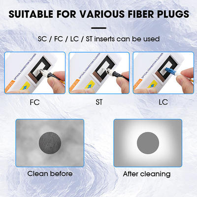 FONGKO White Cable Cleaning Tool 550 times SC FC ST LC Connector Cleaner Fiber Optic Cleaning Box Fiber Optic Cleaner