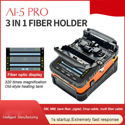 AI-5 Pro Optical Fiber Fusion Splicer 6 Motors Core Alignment for FTTH and Network Use
