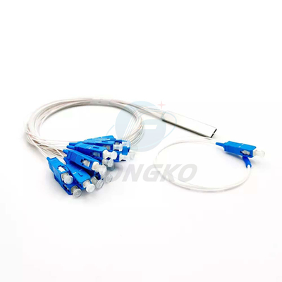 1x8 1 1*32 1*64 FTTH PLC スチールチューブスプリッタ SC UPC 0.9mm 光ファイバーPLCスプリッタ