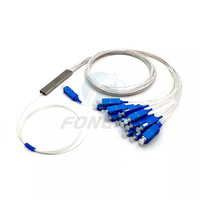 1x8 1 1*32 1*64 FTTH PLC スチールチューブスプリッタ SC UPC 0.9mm 光ファイバーPLCスプリッタ