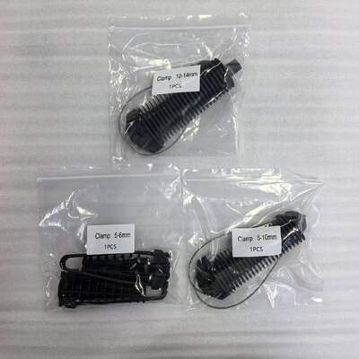FONGKO FTTH ラウンドドロップケーブル5-6mm8-10mm10-14mm空中光ファイバーケーブルデッドエンドクリップのためのプラスチックアンカーテンションクリップ
